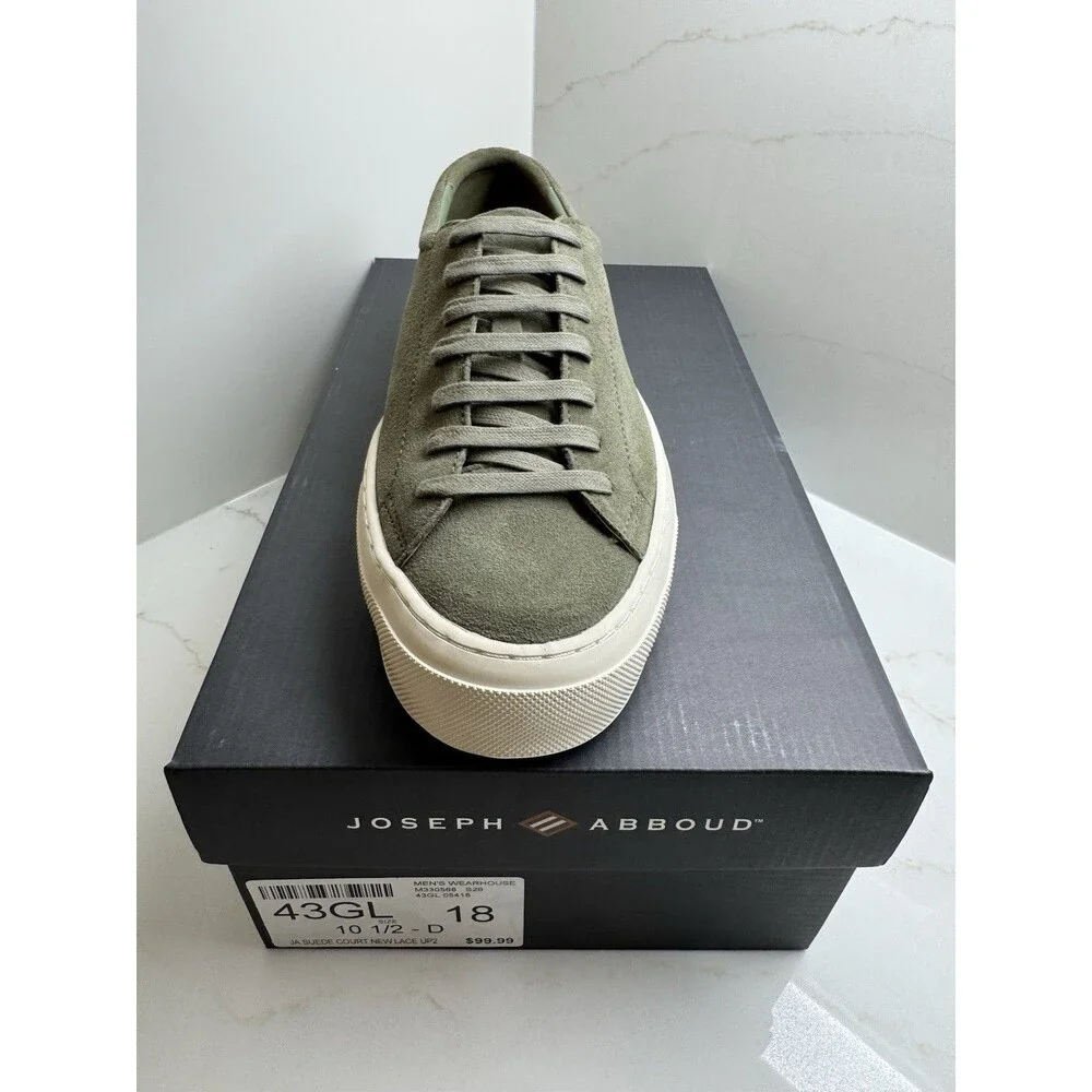 Joseph Abboud Men's Green Suede Lace-Up Sneakers US 10.5 D (43GL)